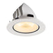 White recessed LED downlight fixture with a textured finish.