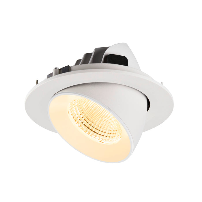 White recessed adjustable LED downlight.