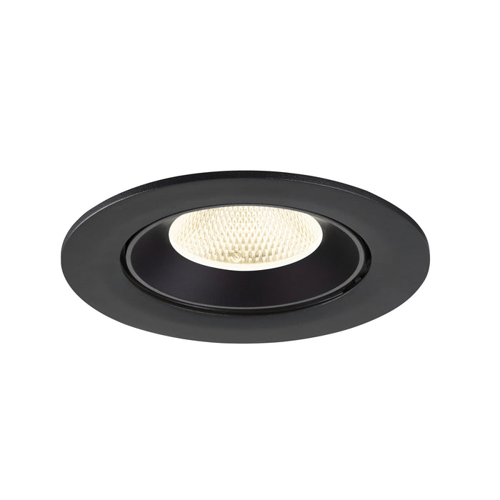 Recessed ceiling light fixture, black finish.