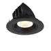 Black recessed ceiling light fixture.