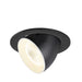 Black recessed adjustable spotlight fixture.