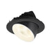 Black recessed ceiling light fixture with adjustable head.