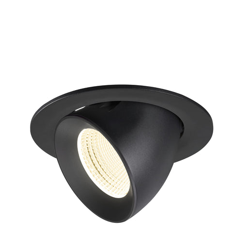 Black recessed adjustable spotlight, matte finish.