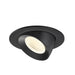 Black recessed adjustable LED downlight fixture.