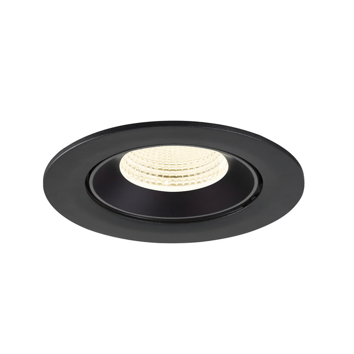 Recessed ceiling light fixture, black finish.