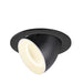 Black recessed adjustable spotlight fixture.