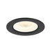 Recessed ceiling light fixture with a matte black finish.