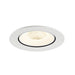 White recessed ceiling light fixture with a matte finish.