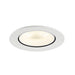 White recessed ceiling light fixture with a matte finish.
