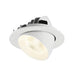 White recessed ceiling light fixture, adjustable angle.