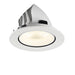White recessed ceiling light fixture with a matte finish.