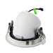 White recessed downlight trim with metal clips for ceiling mounting.