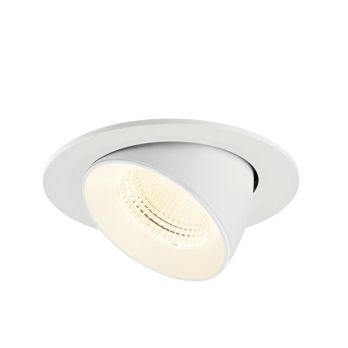 White recessed adjustable LED downlight.