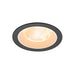 Recessed ceiling light fixture, black finish.
