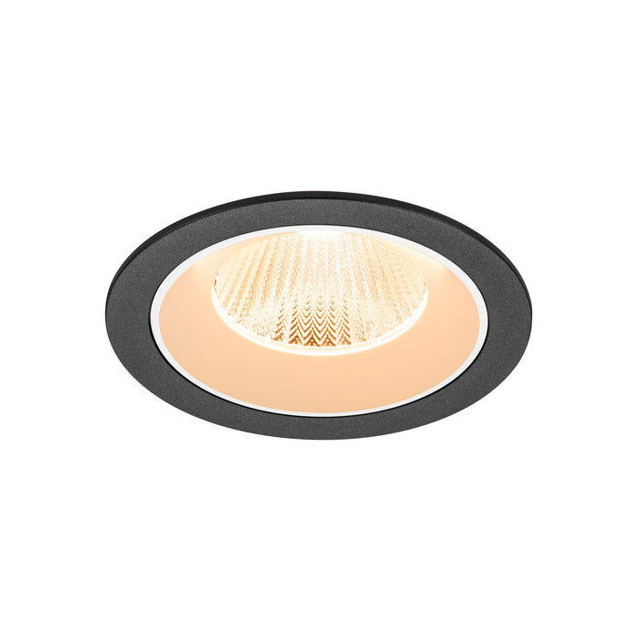 Recessed ceiling light fixture with a textured black finish.