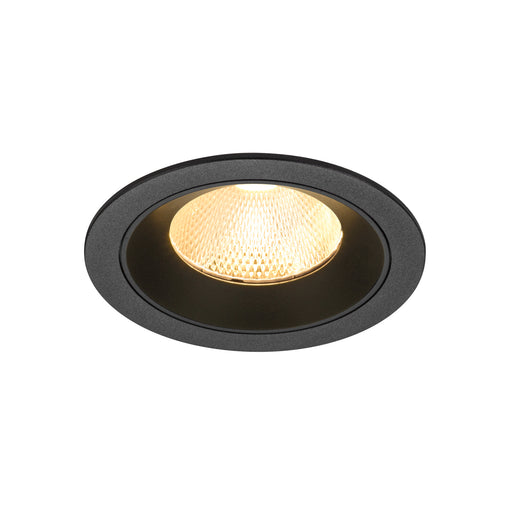 Recessed ceiling light fixture, black finish.