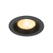 Recessed ceiling light fixture, black finish.