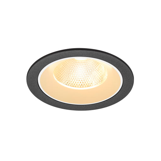 Recessed ceiling light fixture, black finish.