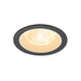 Recessed ceiling light fixture, black finish.