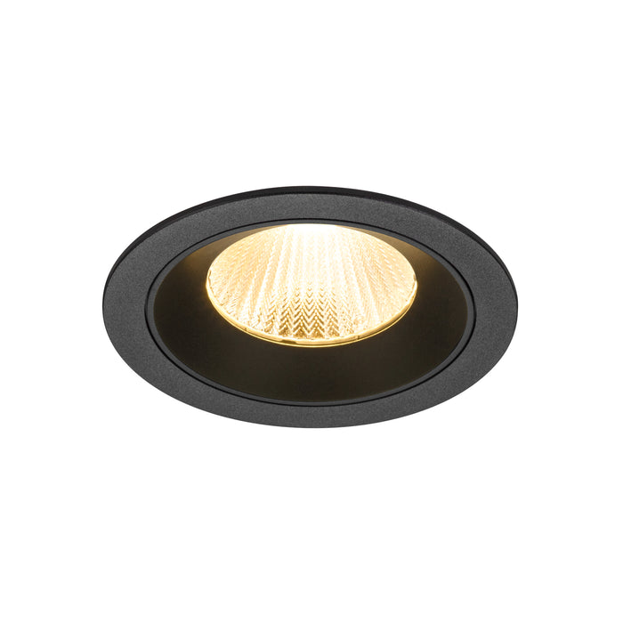 Recessed ceiling light fixture, black finish.