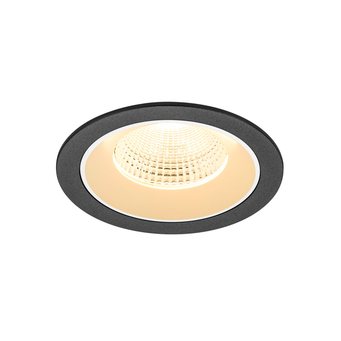 Recessed ceiling light fixture, black textured finish.
