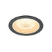 Recessed ceiling light fixture, black textured finish.