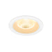 White recessed ceiling light fixture with a matte finish.
