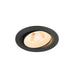 Recessed ceiling light fixture, dark gray finish.