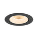 Black recessed ceiling light fixture.