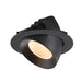 Black recessed ceiling light fixture, matte finish.