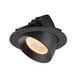 Black recessed ceiling light fixture, matte finish.