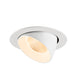 White recessed adjustable spotlight, flush mount.