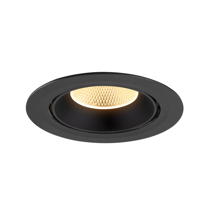 Black recessed ceiling light fixture with a matte finish.