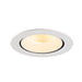 White recessed ceiling light fixture with a matte finish.
