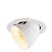 White recessed ceiling light fixture, adjustable angle, matte finish.