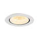 White recessed ceiling light fixture.