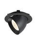 Black recessed ceiling light fixture, matte finish.