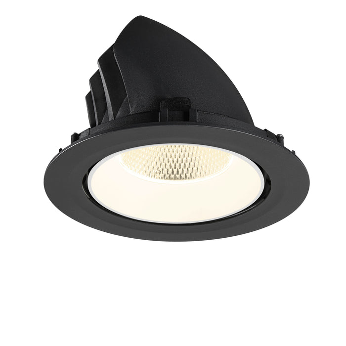 Black recessed ceiling light fixture with matte finish.