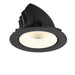 Black recessed ceiling light fixture with matte finish.