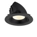 Black recessed ceiling light fixture with matte finish.
