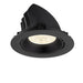 Black recessed ceiling light fixture, matte finish.