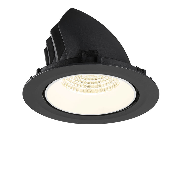 Black recessed LED downlight fixture with matte finish.
