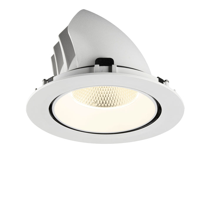 White recessed LED downlight, textured finish.