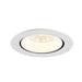White recessed LED ceiling light fixture with a matte finish.
