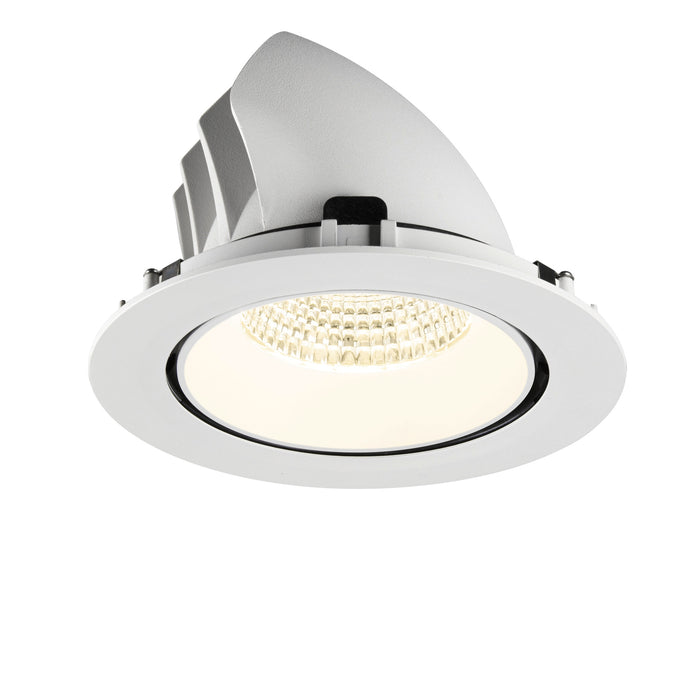 White recessed LED downlight, matte finish.