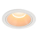 White recessed ceiling light fixture, matte finish.