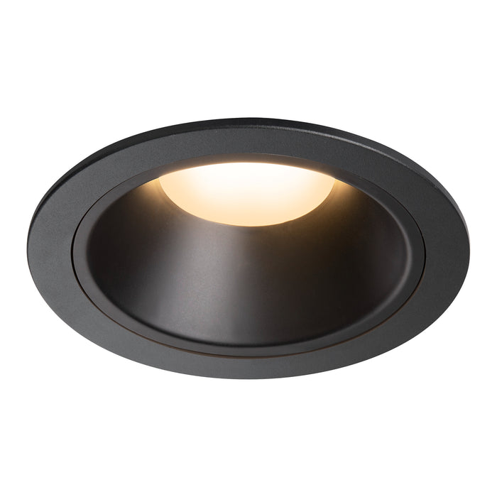 Black recessed ceiling light fixture, matte finish.