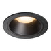 Black recessed ceiling light fixture, matte finish.