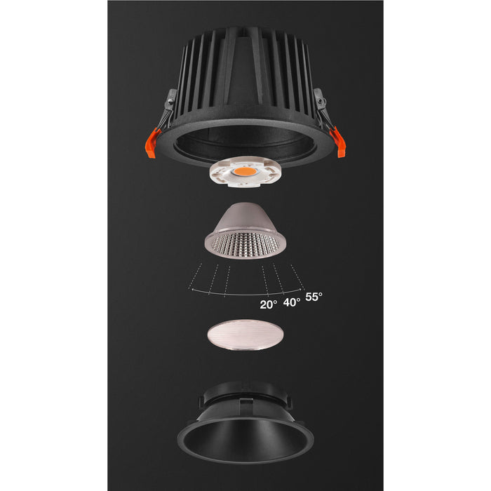 SLV 1009939 NUMINOS XL, Recessed ceiling light, 3000 K, 40°, IP20, round, black (MD24)