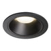 Black recessed ceiling light fixture with matte finish.